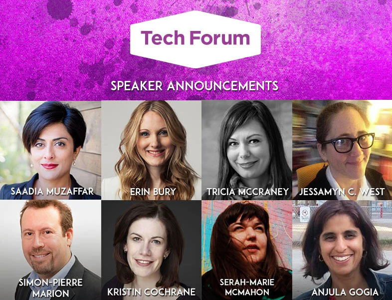 Photos of Tech Forum speakers.