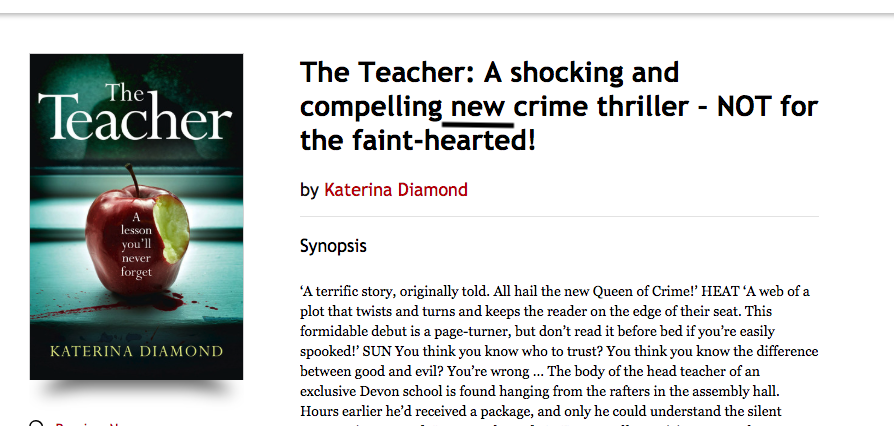 The Teacher: A shocking and compelling new crime thriller - NOT for the faint-hearted!