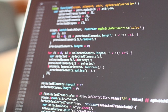  Image of computer screen with code displaying. 