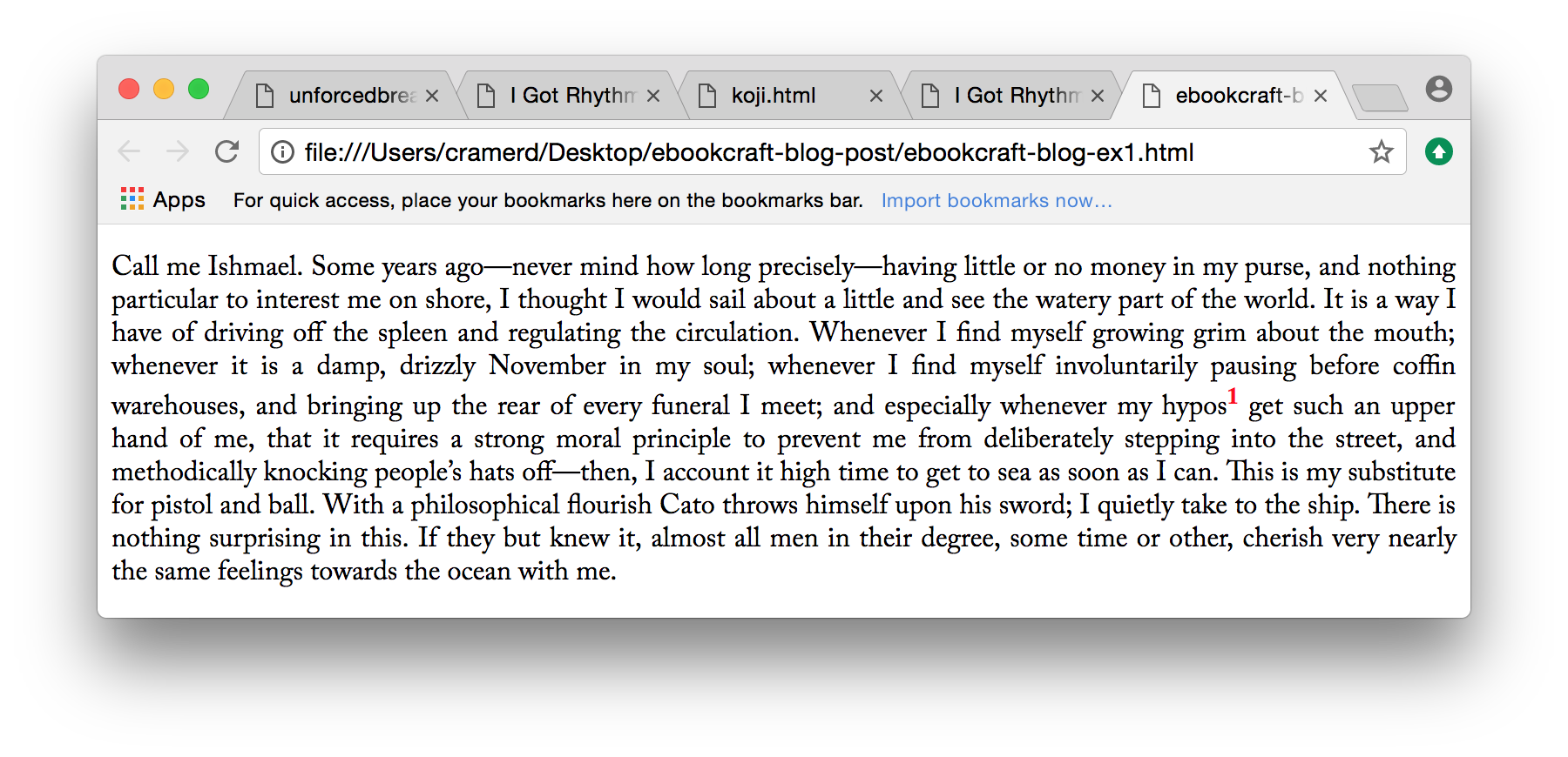 Example 1: paragraph with superscript and inconsistent line height