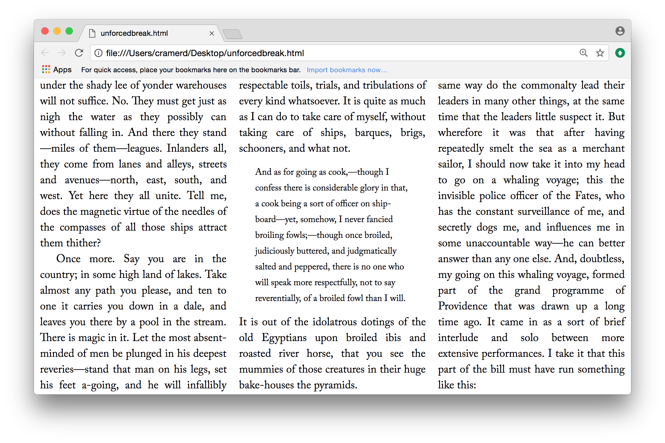 Example 4: three-column text with extract, still aligned