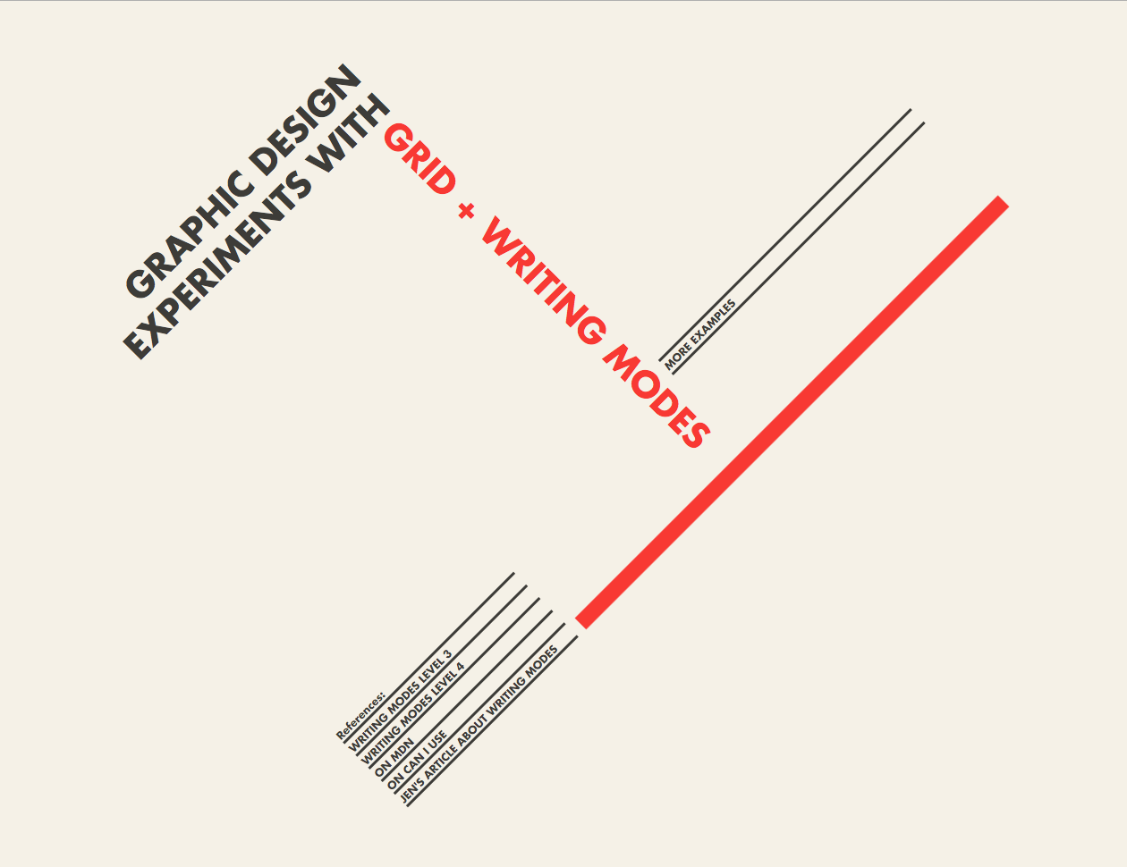  CSS Grid brings a lot of flexibility. Here’s an example of what you can do when combining it with writing modes and transforms. 