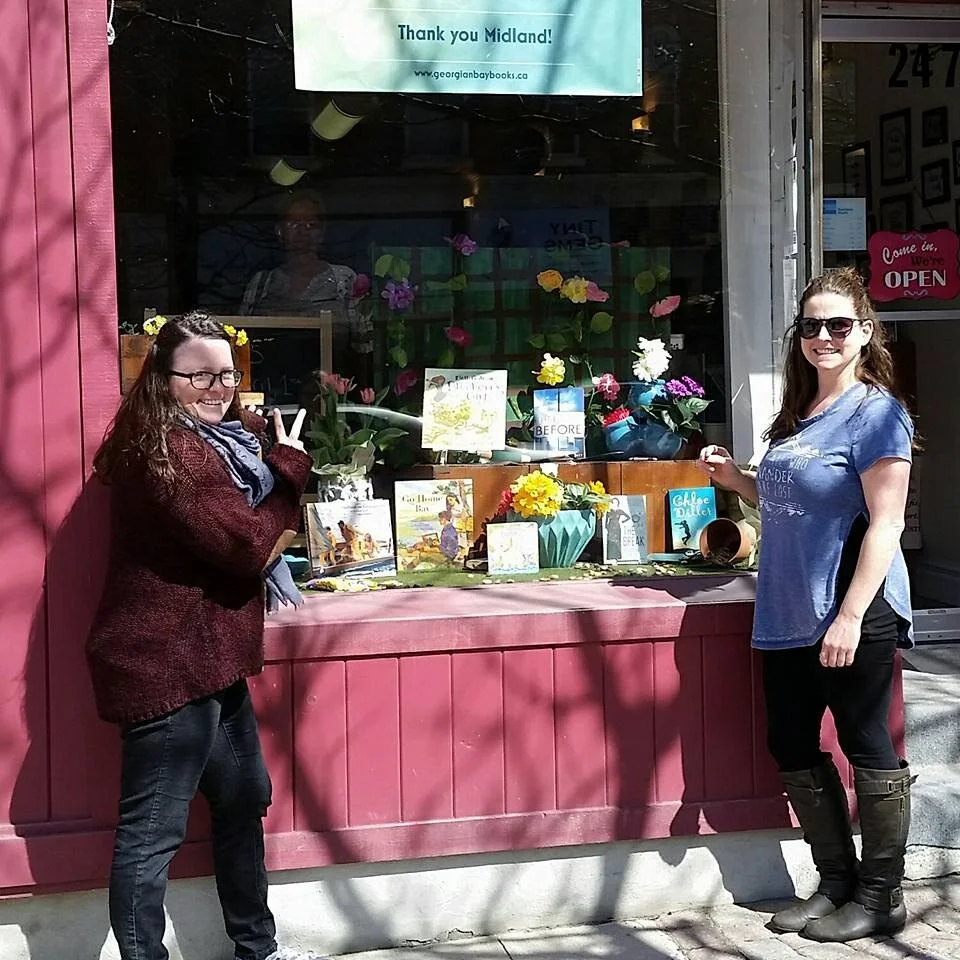 Photo of Sarah and Sandy outside of Georgian Bay Books.
