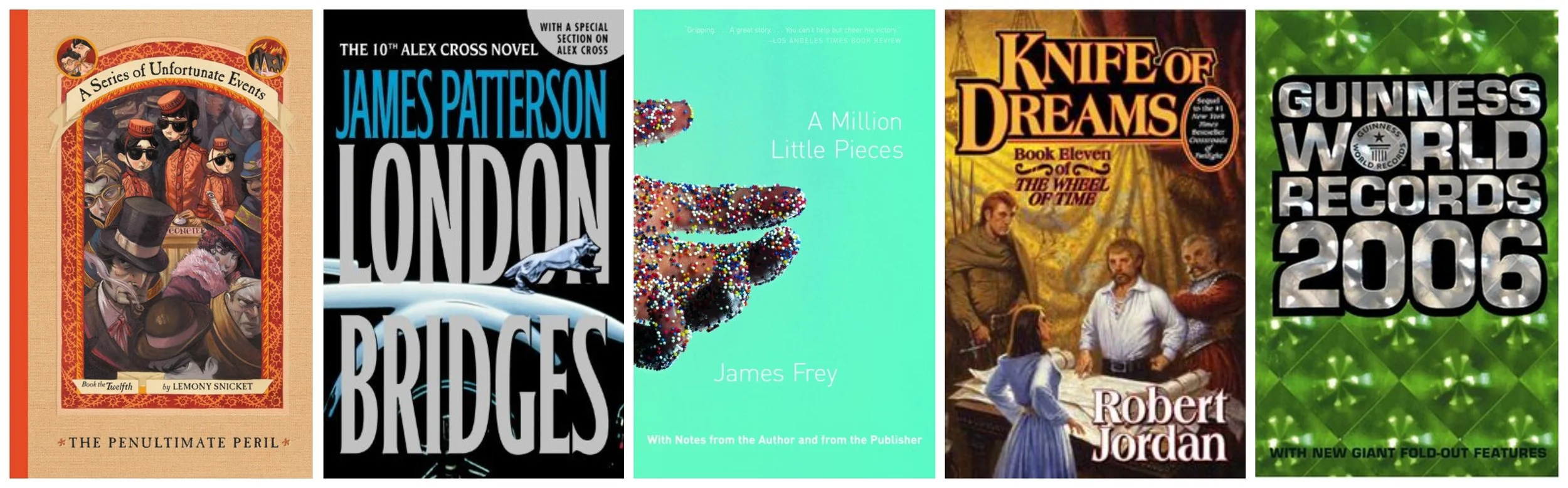 Collage of covers of the top five books sold in Canada during the week of Oct. 17-23, 2005.