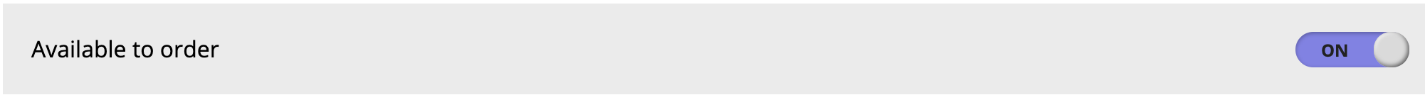 Screenshot showing Available to order filter toggled ‘ON’.