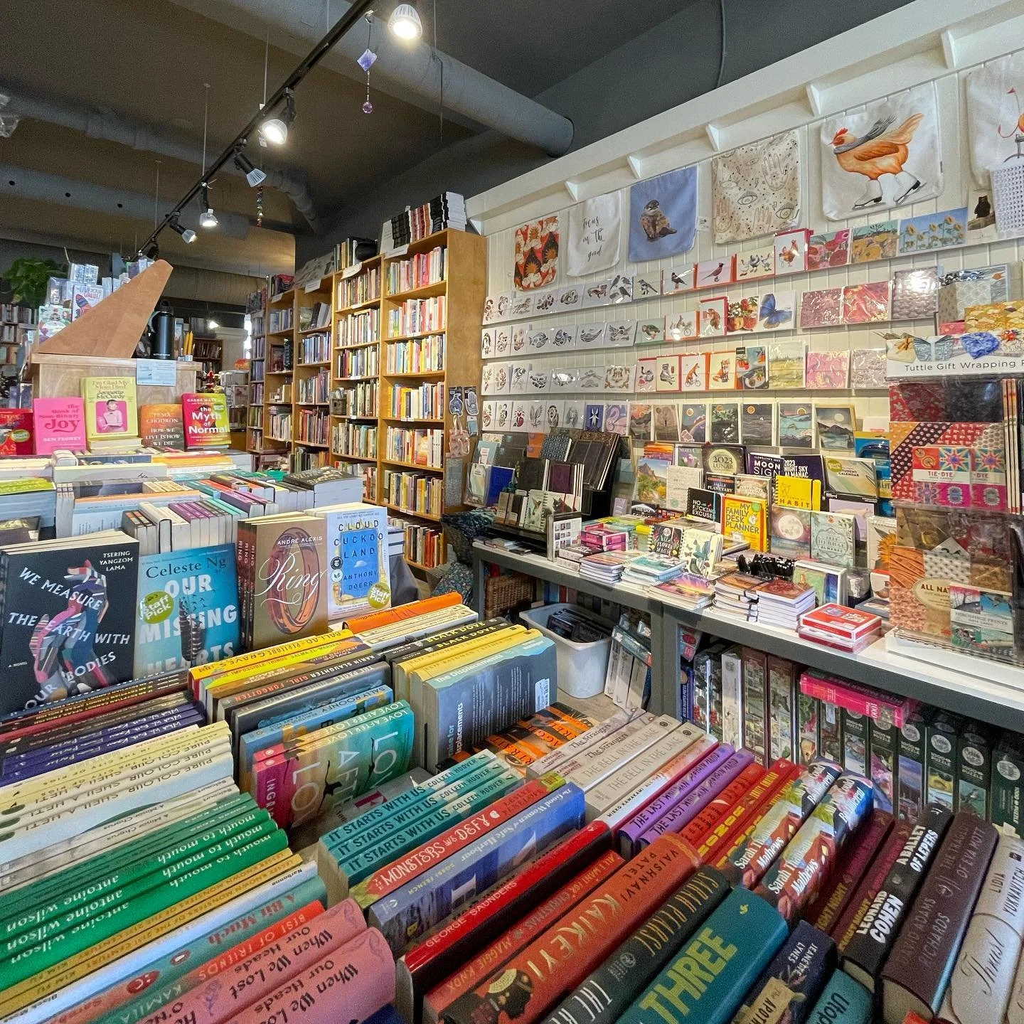 Inside of the Singing Pebble Books store