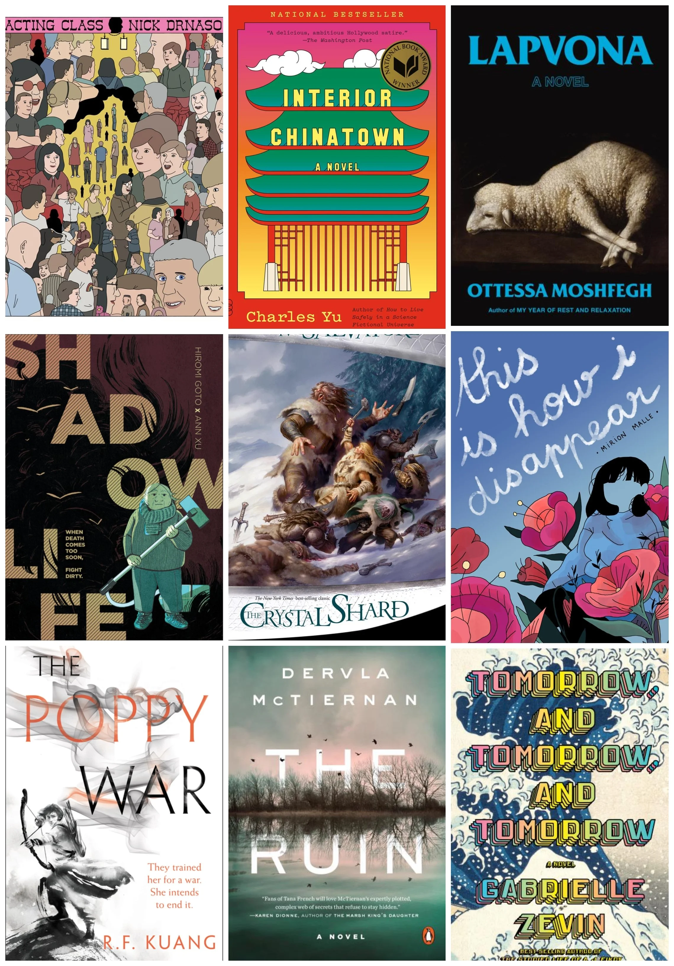 Collage of covers of the books listed below