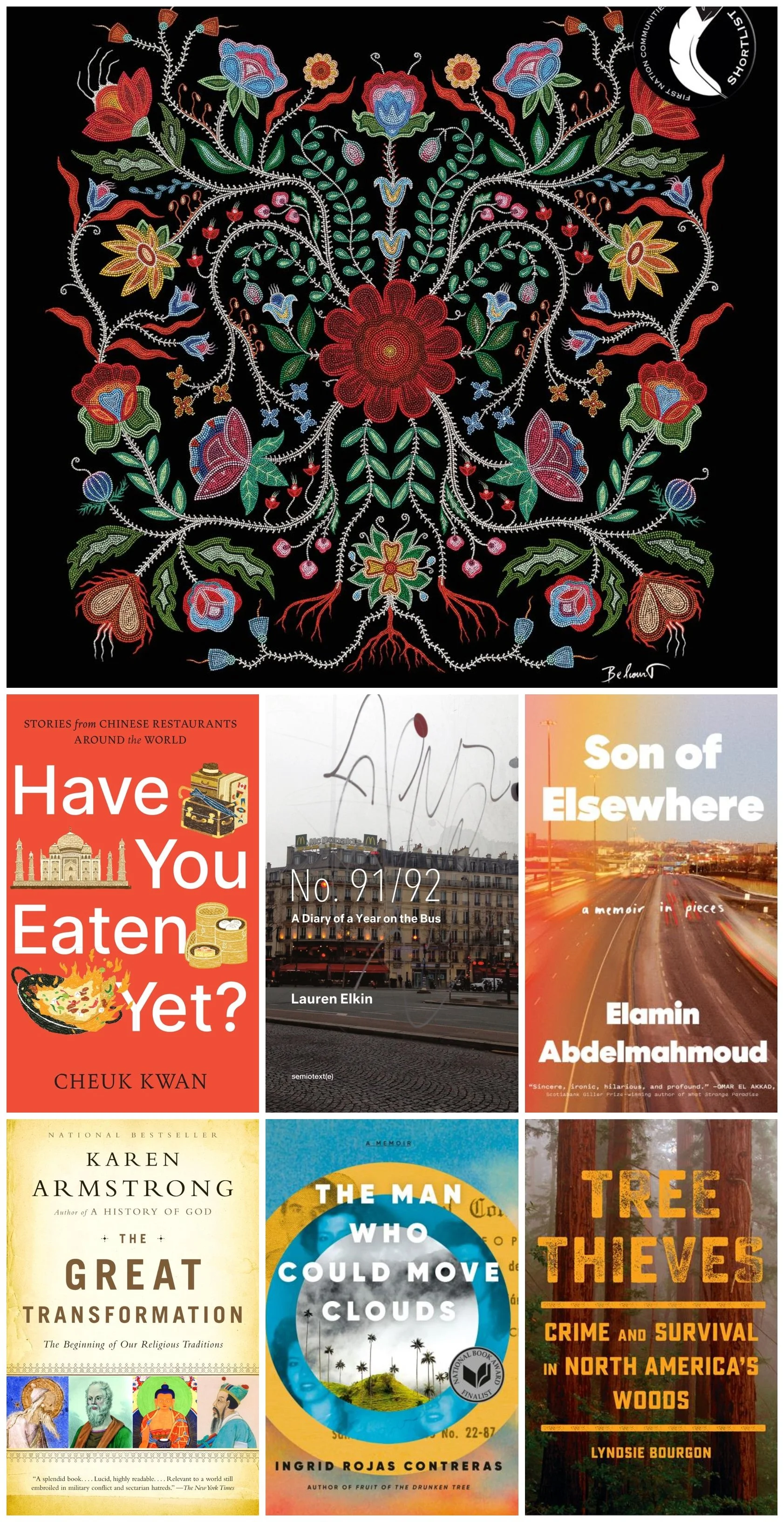 Collage of book covers of the books listed below