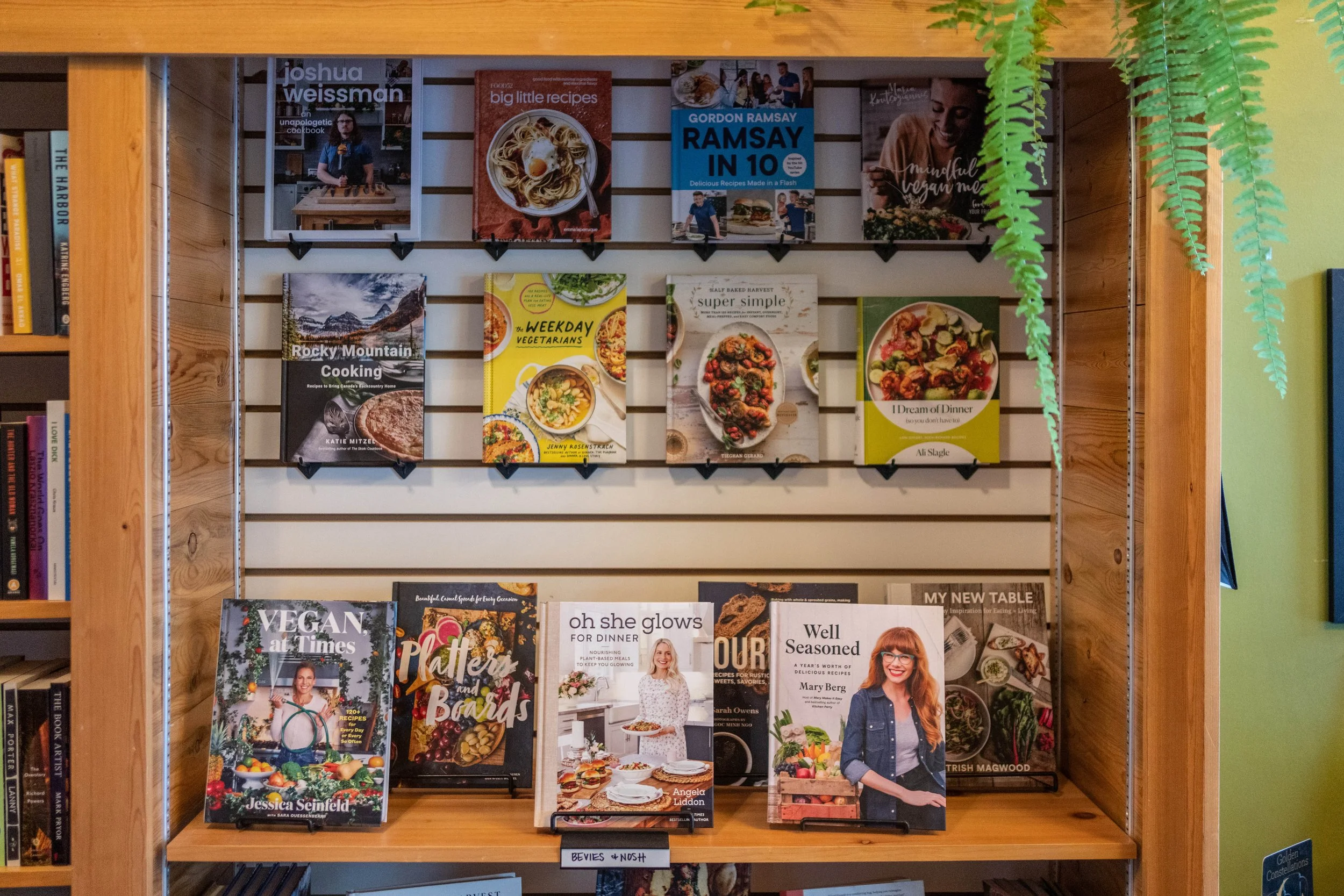 Bacchus Books & Cafe cookbook display
