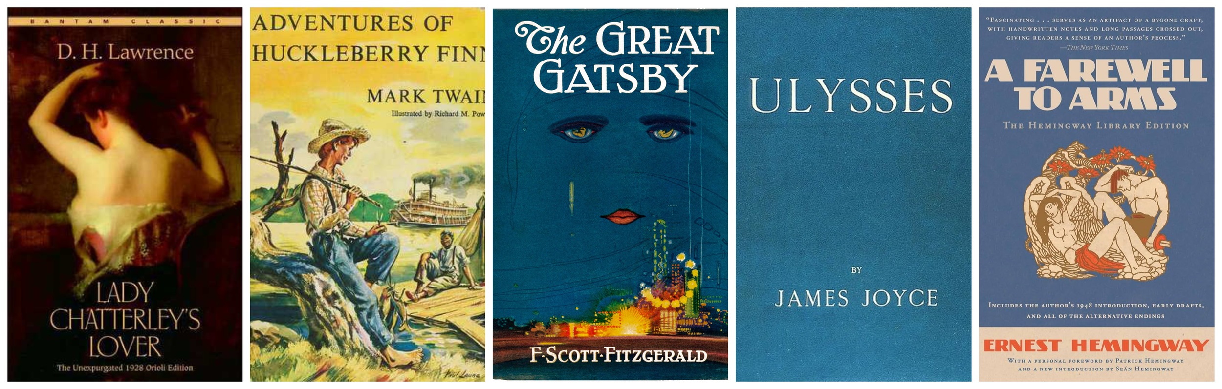 Collage of covers of the top five books listed below