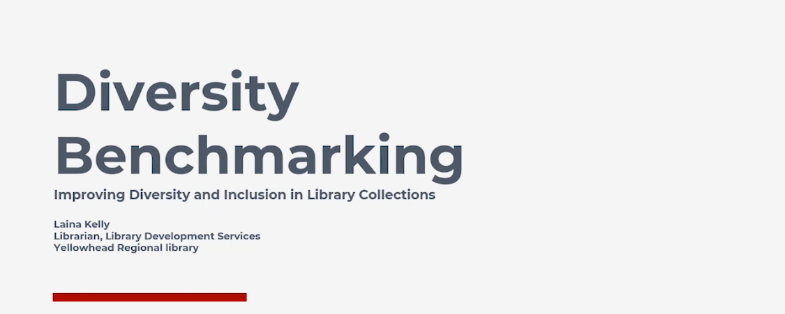Screen capture of the opening slide of Diversity benchmarking