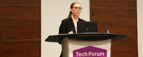 Jordyn Martinez presenting at Tech Forum