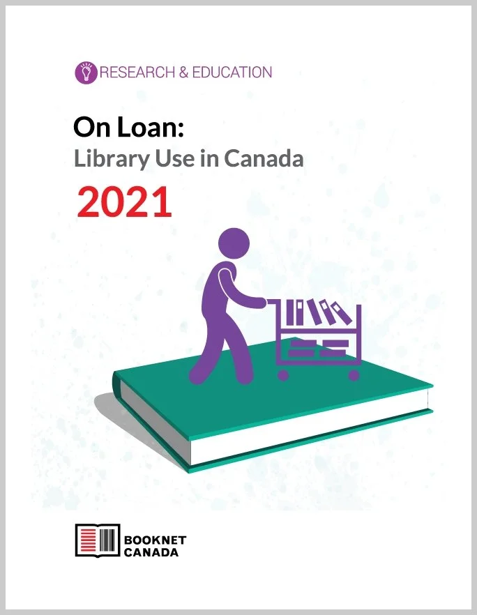 Cover: On Loan: Library Use in Canada 2021 by BookNet Canada. Research and Education Study.