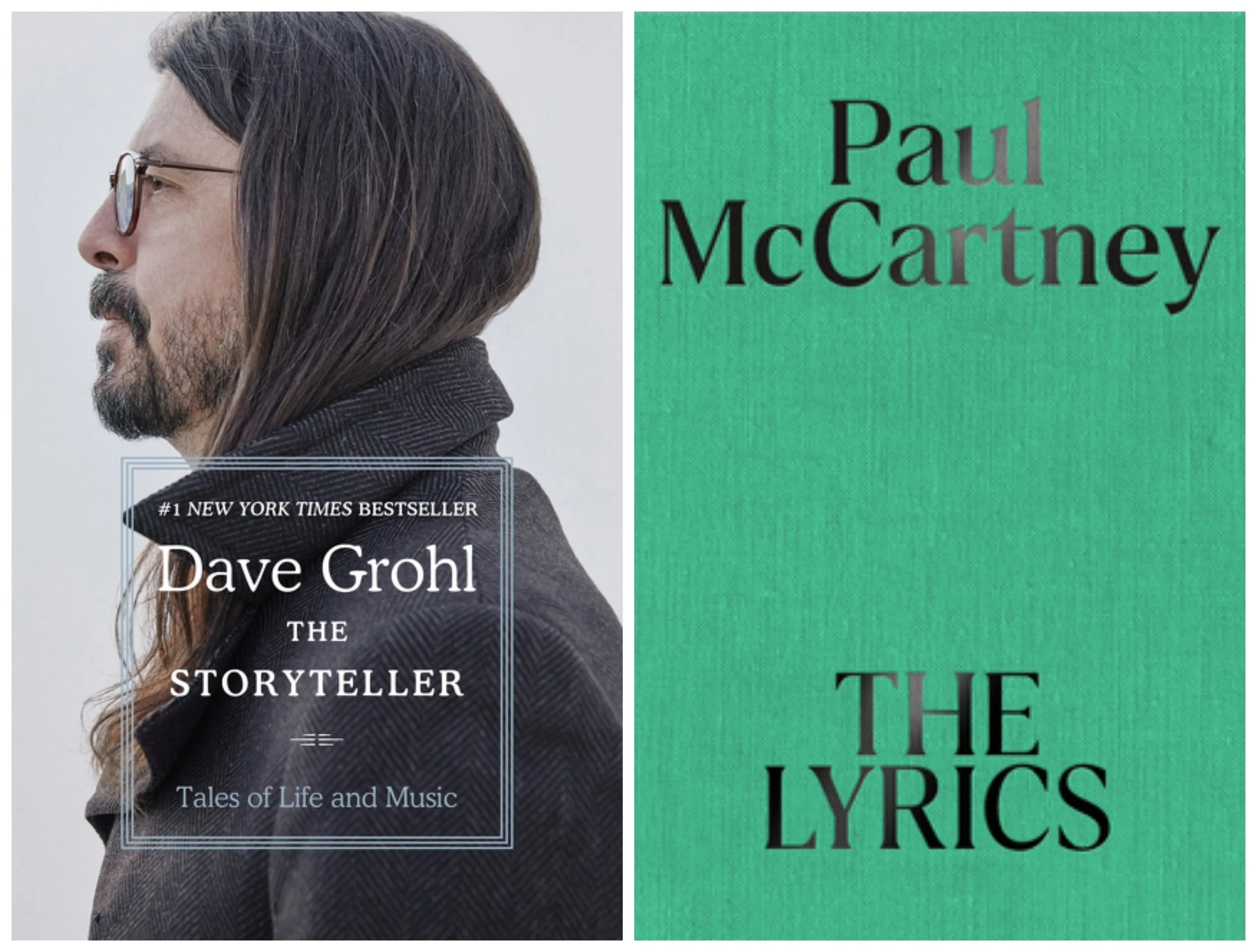 Covers of The Storyteller by Dave Grohl and The Lyrics by Paul McCartney, edited by Paul Muldoon