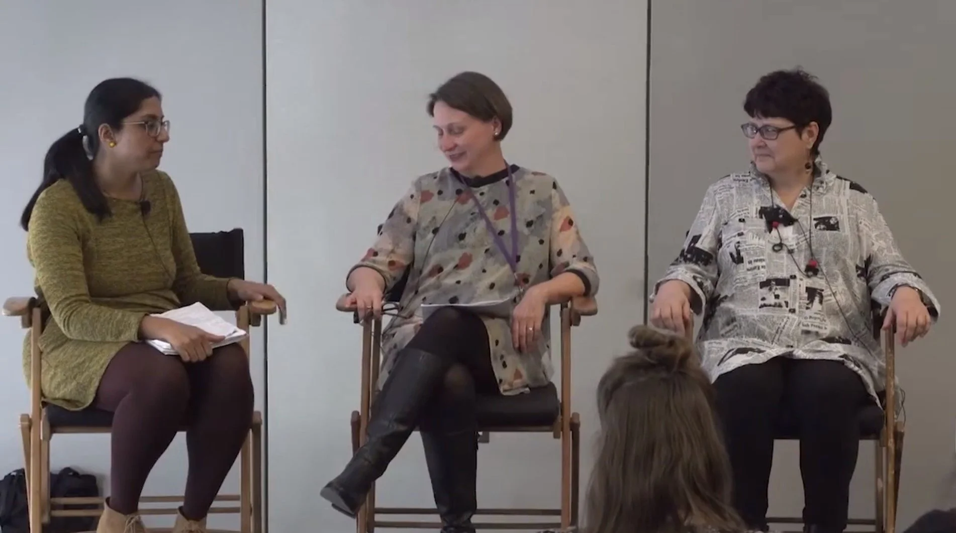 Marion Garner, Ann Jansen, and Zalina Alvi speaking at a 2019 Tech Forum event.