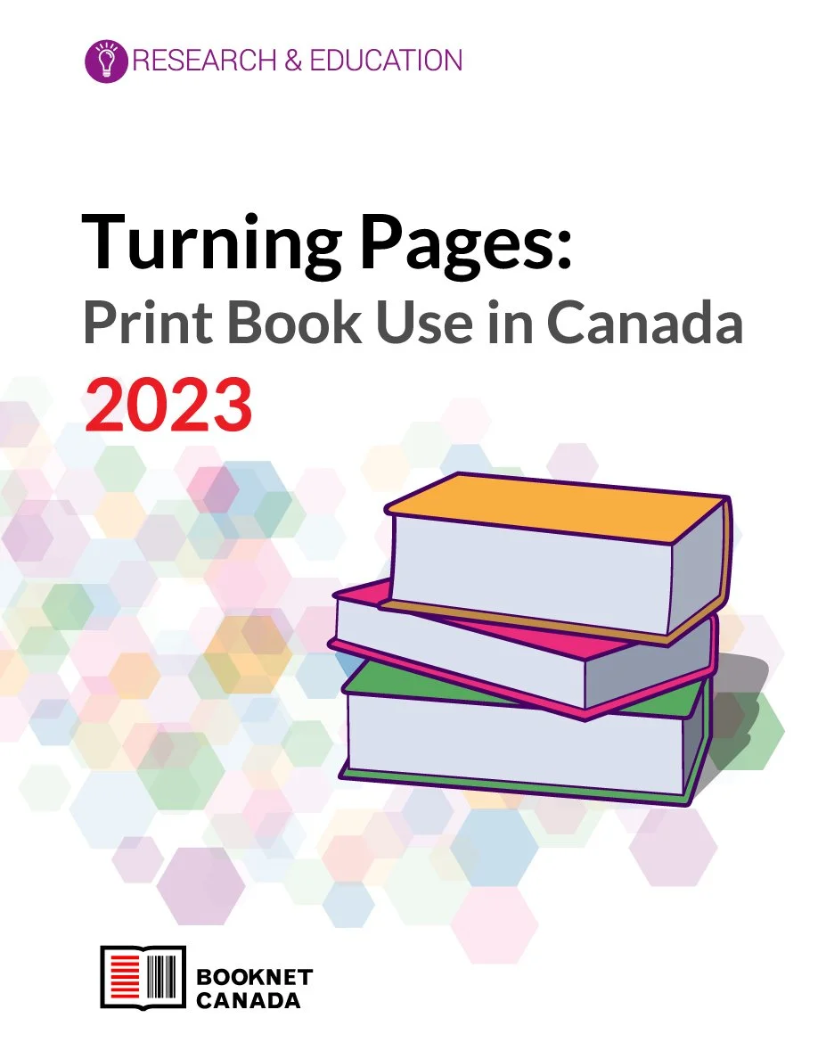 Cover: Turning pages: Print book use in Canada 2023 by BookNet Canada. Research & Education.