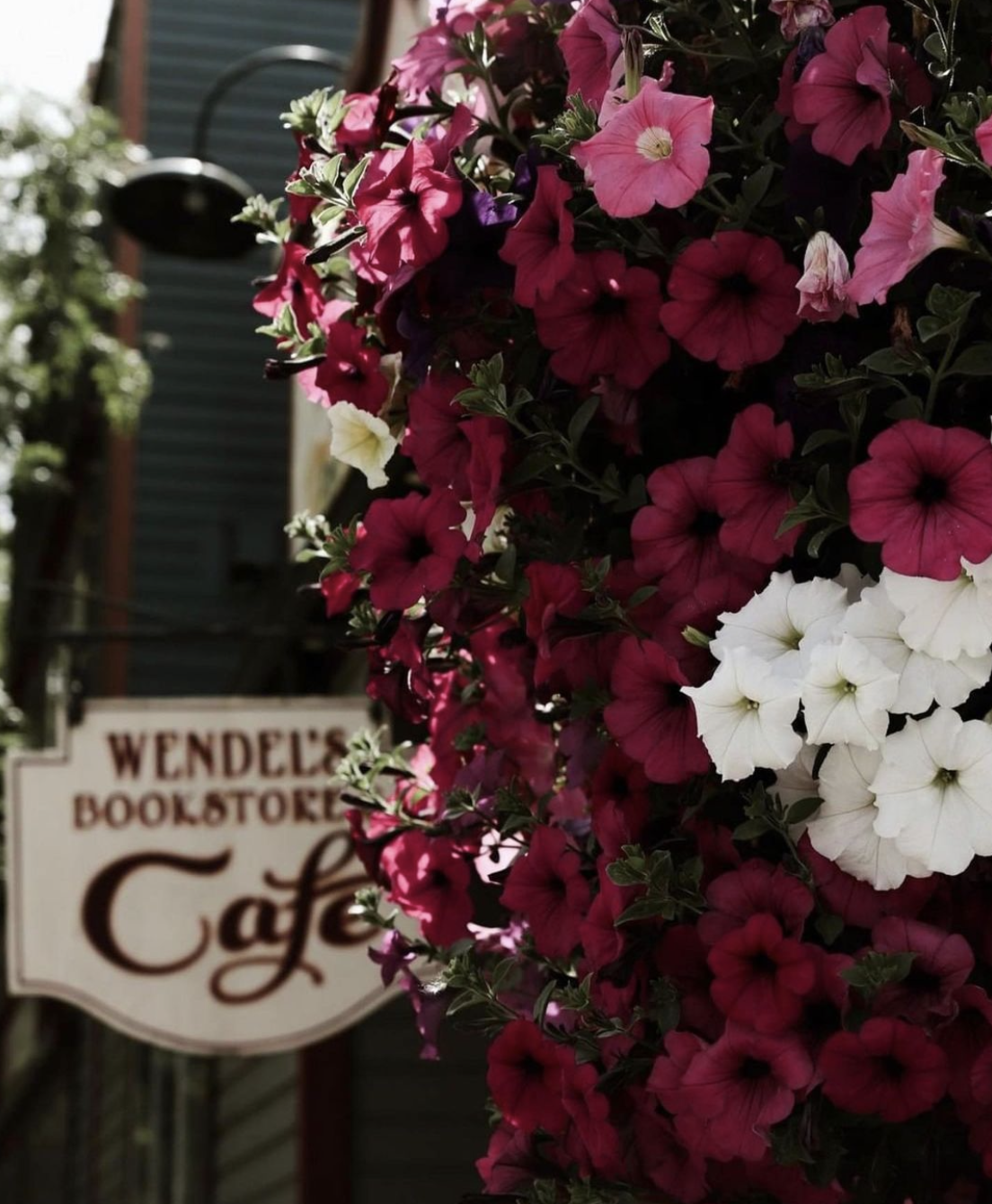 A portion of the storefront of Wendel's Bookstore & Cafe