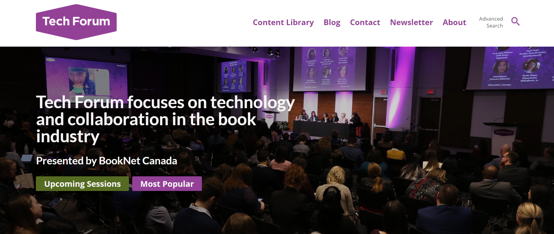 Screen capture of the Tech Forum website home page