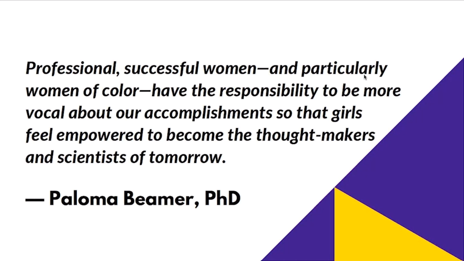 Screen capture of the recording of Be seen, be heard: A workshop to help you reclaim power in your career