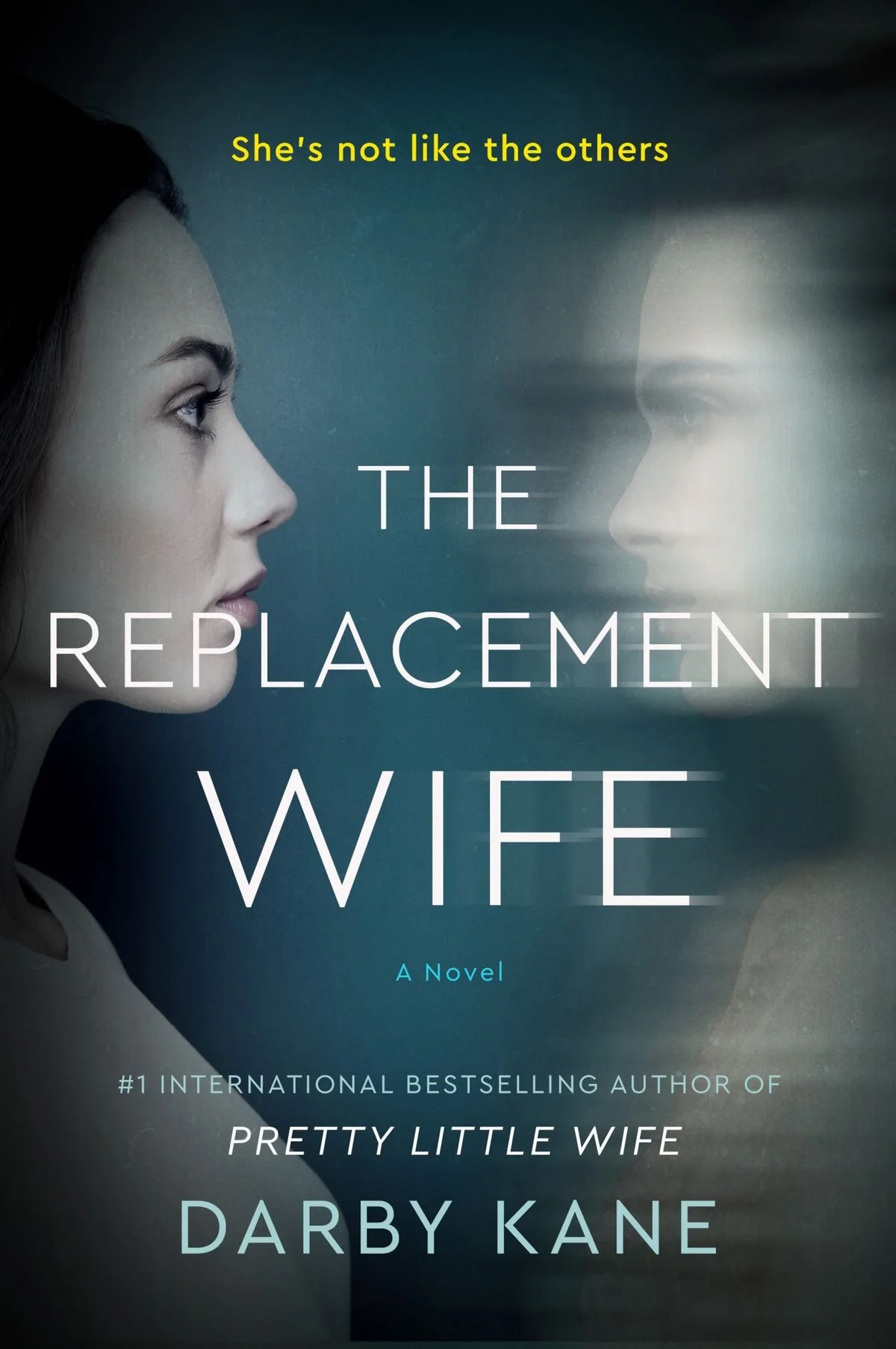 A book cover for The Replacement Wife by Darby Kane.