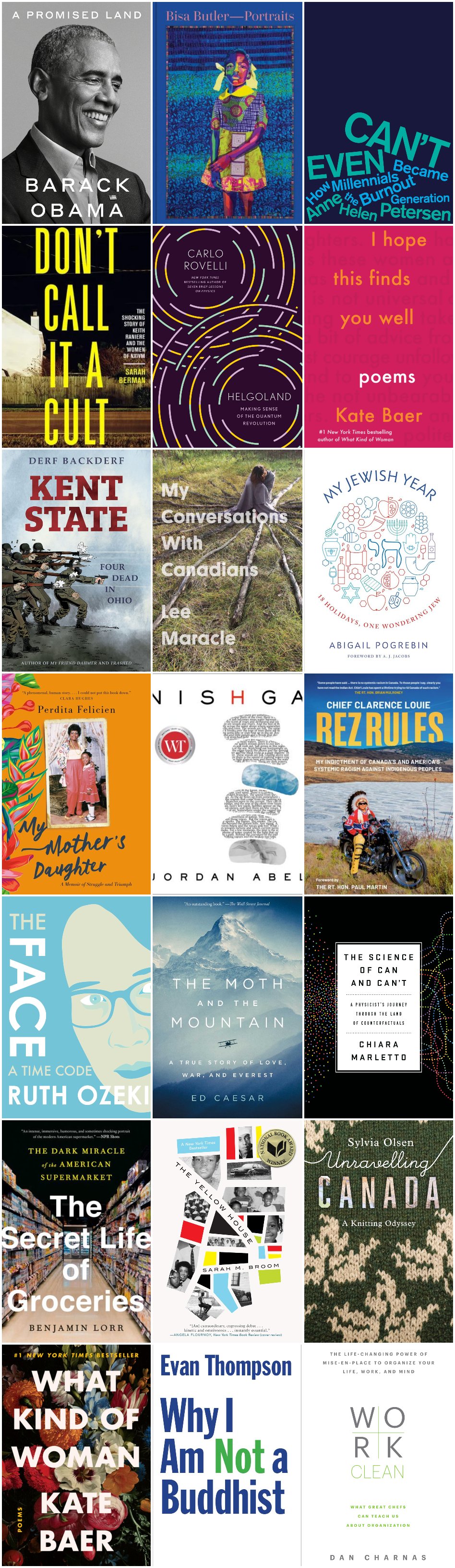 A collage of the book covers for the Non-Fiction books mentioned below.
